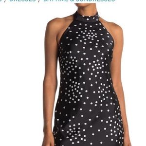 Bebe satin halter dress